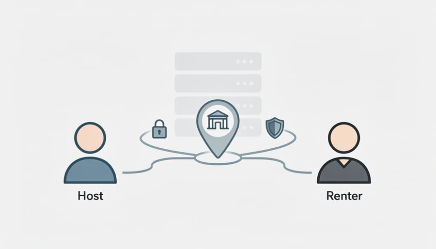Hands holding a smartphone and keycard over a reflective surface symbolizing secure user access